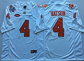 Clemson Tigers 4 Deshaun Watson White College Football Jersey,baseball caps,new era cap wholesale,wholesale hats